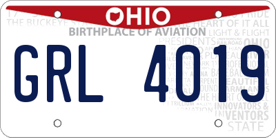 OH license plate GRL4019