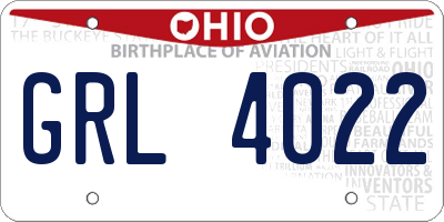 OH license plate GRL4022