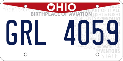 OH license plate GRL4059