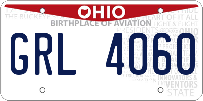 OH license plate GRL4060