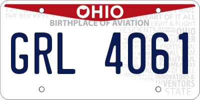 OH license plate GRL4061