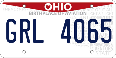 OH license plate GRL4065
