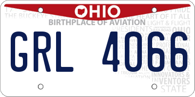 OH license plate GRL4066