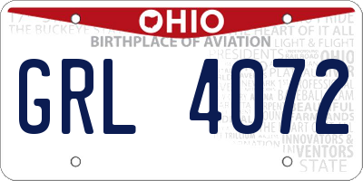 OH license plate GRL4072