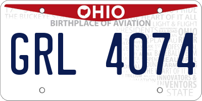 OH license plate GRL4074