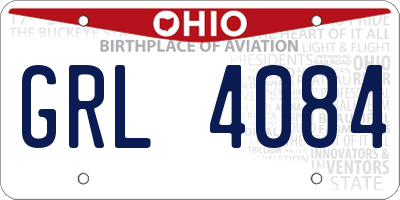 OH license plate GRL4084