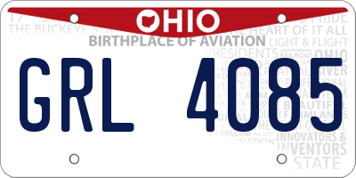 OH license plate GRL4085