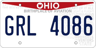 OH license plate GRL4086