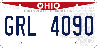 OH license plate GRL4090