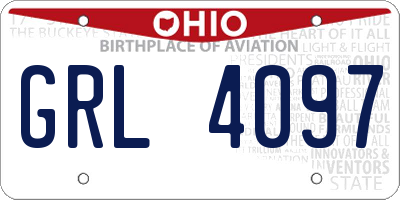 OH license plate GRL4097