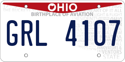 OH license plate GRL4107