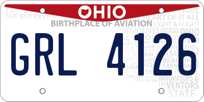 OH license plate GRL4126