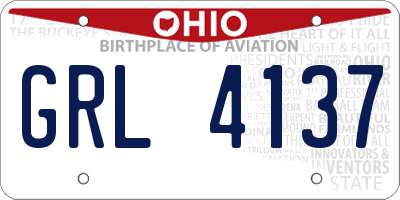 OH license plate GRL4137