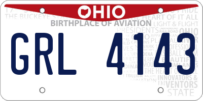 OH license plate GRL4143