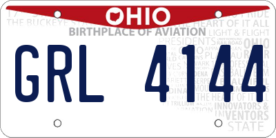 OH license plate GRL4144