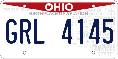 OH license plate GRL4145