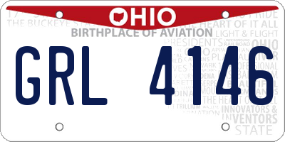 OH license plate GRL4146