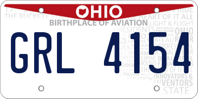 OH license plate GRL4154