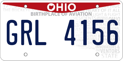 OH license plate GRL4156
