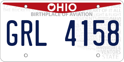 OH license plate GRL4158