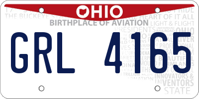 OH license plate GRL4165
