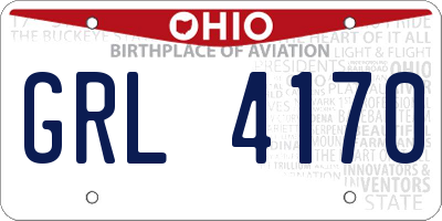 OH license plate GRL4170