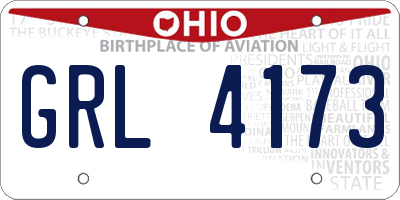 OH license plate GRL4173
