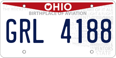 OH license plate GRL4188