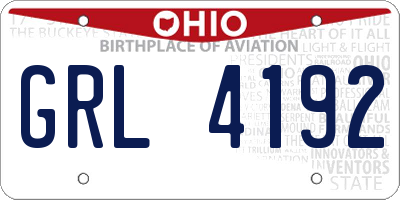 OH license plate GRL4192