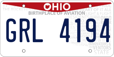OH license plate GRL4194