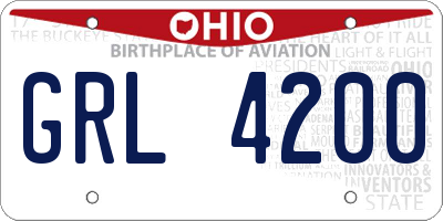 OH license plate GRL4200
