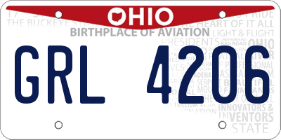 OH license plate GRL4206