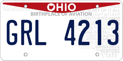 OH license plate GRL4213