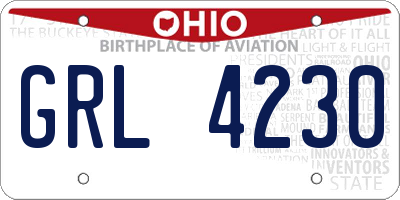 OH license plate GRL4230