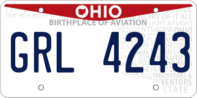 OH license plate GRL4243