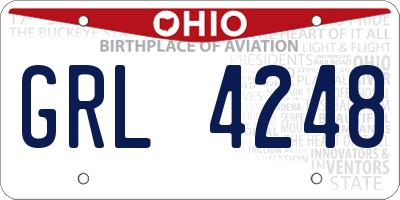 OH license plate GRL4248