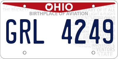 OH license plate GRL4249