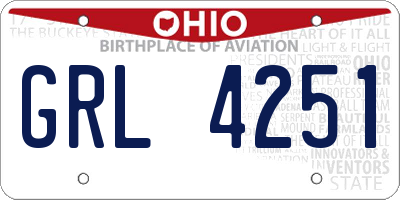 OH license plate GRL4251
