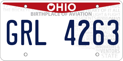 OH license plate GRL4263