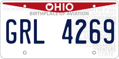 OH license plate GRL4269