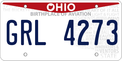 OH license plate GRL4273