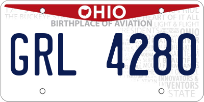 OH license plate GRL4280