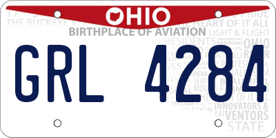 OH license plate GRL4284