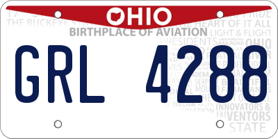 OH license plate GRL4288