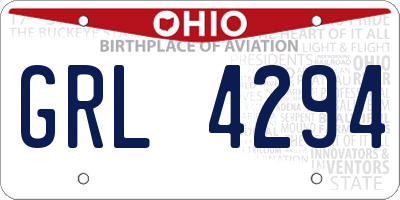 OH license plate GRL4294
