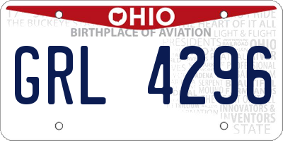OH license plate GRL4296