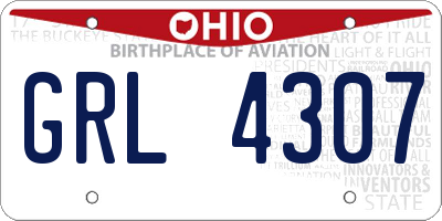 OH license plate GRL4307