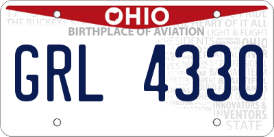 OH license plate GRL4330