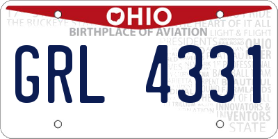 OH license plate GRL4331