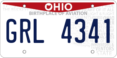 OH license plate GRL4341